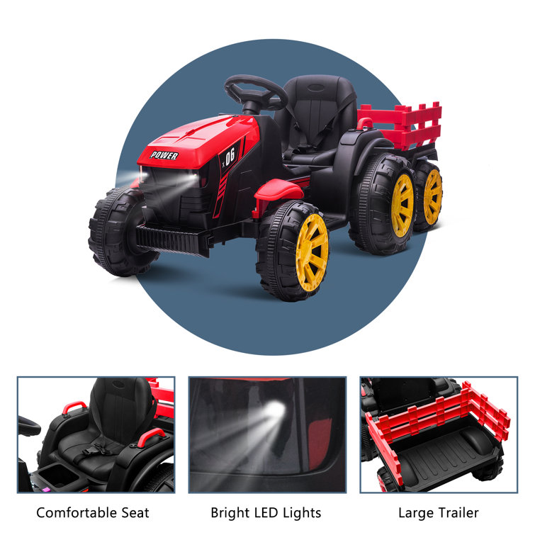 Kulamoon 12v Ride on Tractor Car for Kids with Remote Control